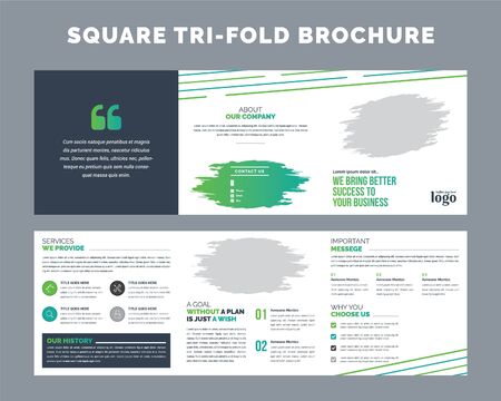 Corporate Square Trifold Brochure Template, Business Leaflet Designのイラスト素材