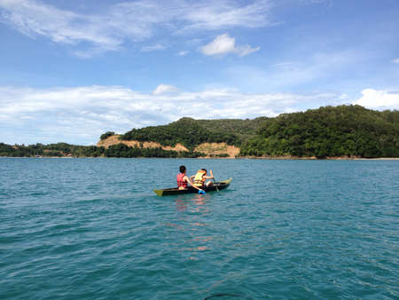 boys canoeingの素材