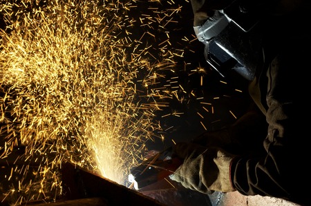 welder working at night