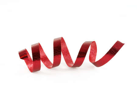 a macro photograph of red ribbonの写真素材