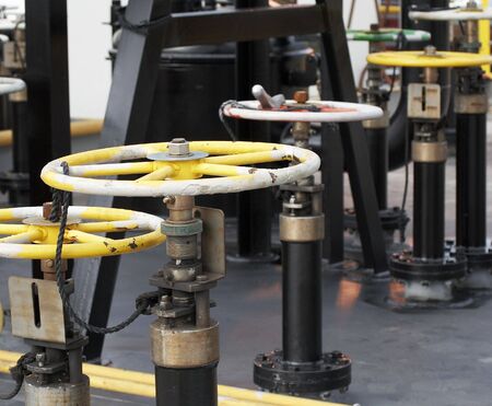 a picture of valves on a gas bargeの写真素材