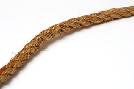 a macro picture of a rope on white