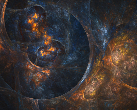 Multicolored swirl bubbly fractal background Circles and spirals. Abstract bright artistic motion composition. Modern futuristic dynamic bio pattern.の写真素材