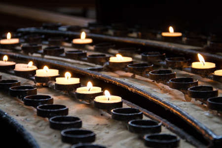 Candles in a churchの写真素材