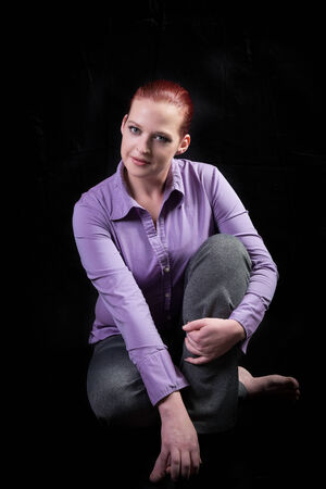 Mature red head mother and wife model.の写真素材