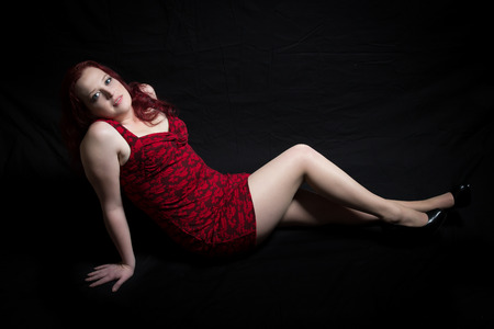 Mature red head mother and wife model.の写真素材