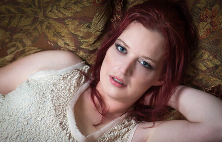 Mature red head mother and wife model.の写真素材