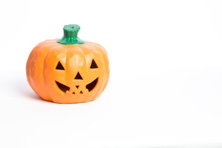 Halloween Pumpkin and Candle Holdersの写真素材