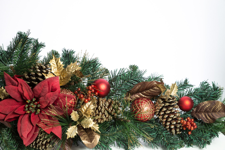 Christmas Decorations on Whiteの写真素材