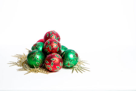 Christmas Decorations on Whiteの写真素材
