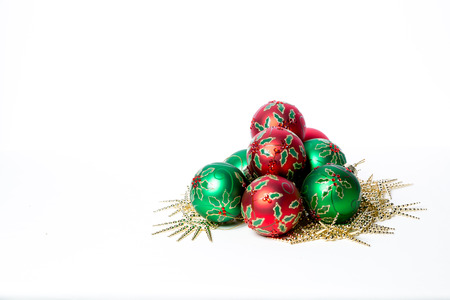 Christmas Decorations on Whiteの写真素材