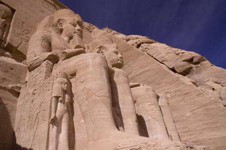 The towering monument of Abu Simbel, Egyptの写真素材