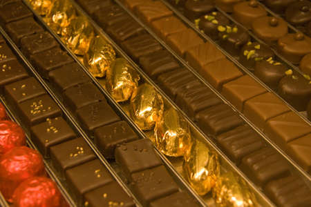 A Selection of Fine French and Swiss Chocolatesの写真素材