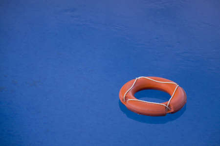 A lifebuoy floating on the water