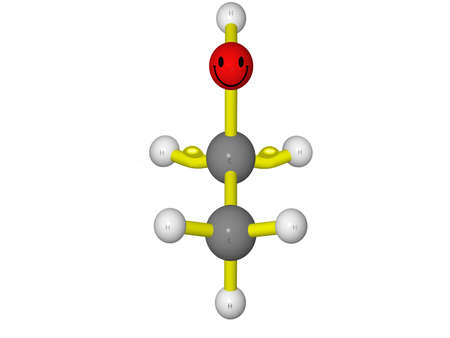 ethanol molecule flexes it's musclesの写真素材
