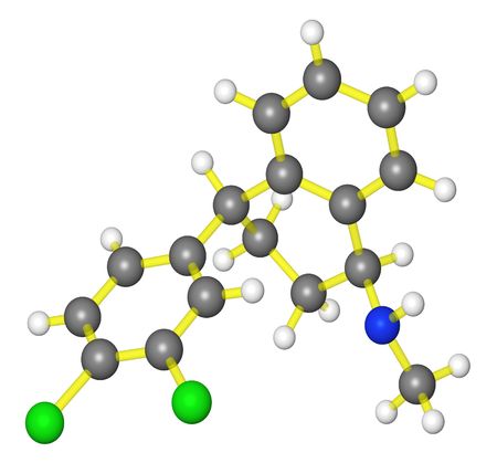 Molecular model of sertralineの写真素材
