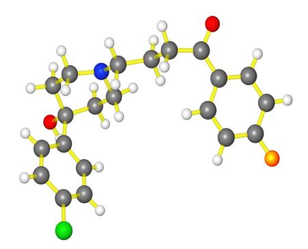 Molecular model of antipsyschotic drug haloperidolの写真素材
