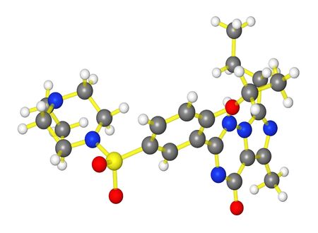 Molecular model of ED drug vardenafiの写真素材