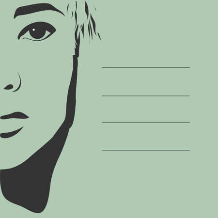 black silhouette of a beautiful girl face. backgroundのイラスト素材