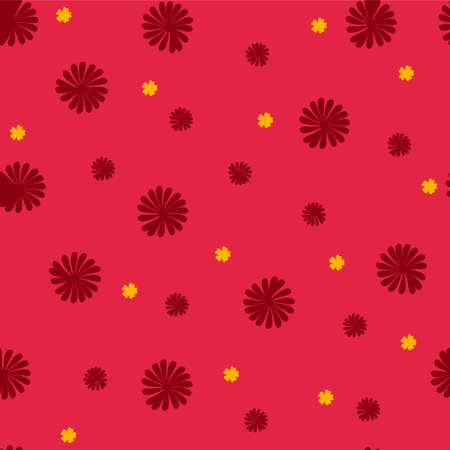 Trendy Seamless Floral Pattern in vector. Red flowersのイラスト素材