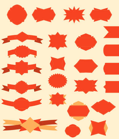 Flat vintage ribbons and labels illustration のイラスト素材