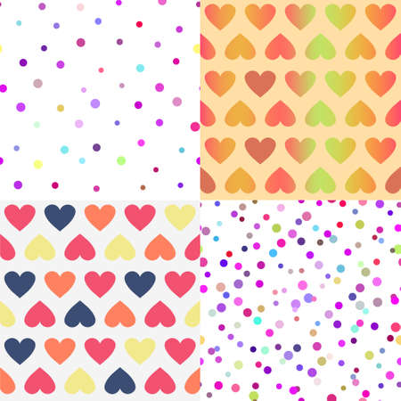 Bright set of four seamless patternsのイラスト素材