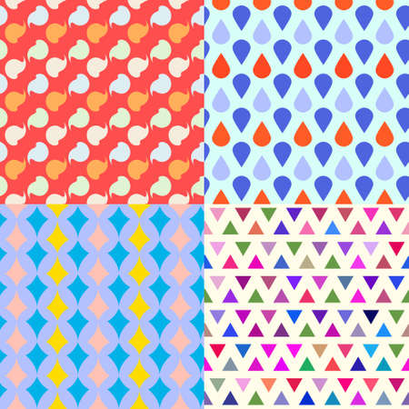 Set of four seamless patternsのイラスト素材