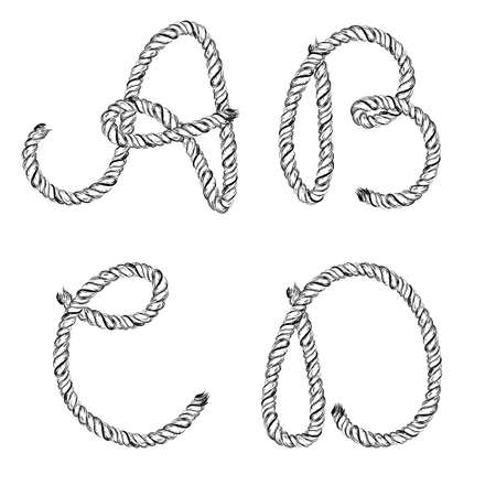 Ropes letters. Vector illustrationのイラスト素材