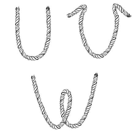 Rope letters. Vector illustrationのイラスト素材