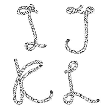 Rope letters. Vector illustrationのイラスト素材
