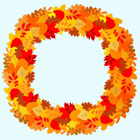 Autumn leaves frameのイラスト素材