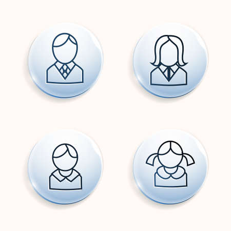 Buttons with family avatars iconsのイラスト素材