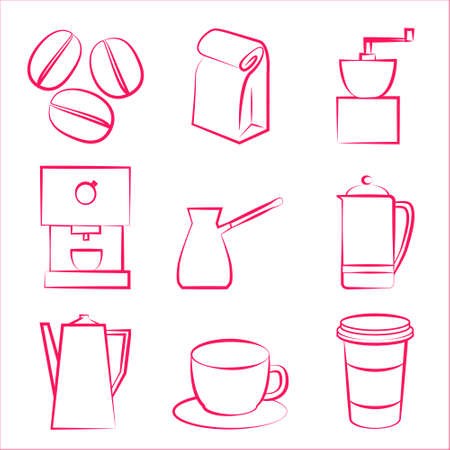 Coffe iconsのイラスト素材