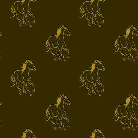 Horses patternのイラスト素材