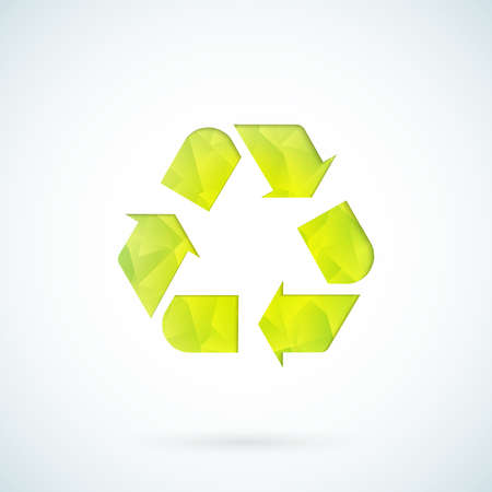 Green recycling symbol geometric ecology icon backgroundのイラスト素材