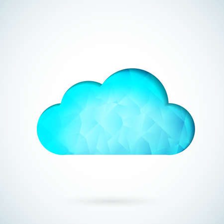 Blue cloud icon symbol geometric vector backgroundのイラスト素材