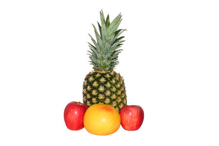 Fruits on a white backgroundの写真素材