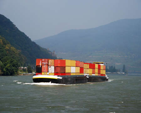 Cargo ship with containersの写真素材