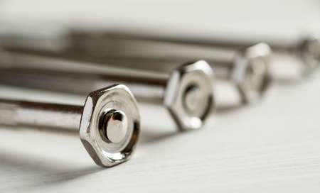 Macro shot of metal tools with hexagon shape handles.の写真素材