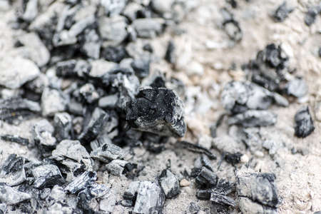 Many burned embers, abstract background, selective focusの写真素材