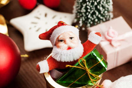 Set of different christmas decorations closeup shotの写真素材