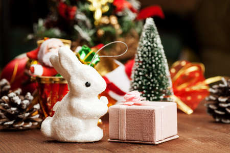 Set of different christmas decorations closeup shotの写真素材