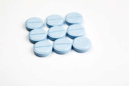 Medications and pills on a white background closeup shotの写真素材