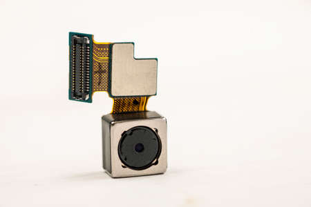 Smartphone camera module on a white background, closeupの写真素材