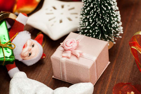 Set of different christmas decorations closeup shotの写真素材