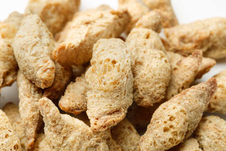Soya meat chunks macro shotの写真素材