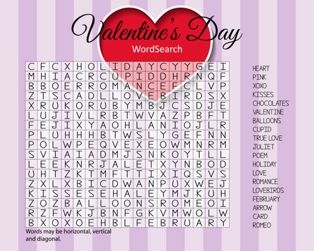 St. Valentine's Day word search puzzle. Suitable for social media post.のイラスト素材