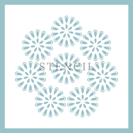 Floral stencil laser cutting template silhouette.のイラスト素材