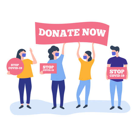 Donate Stop COVID-19 Corona Virusのイラスト素材
