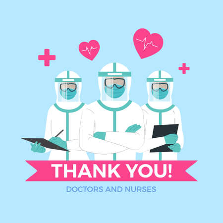 Thank You to Doctors and Nursesのイラスト素材